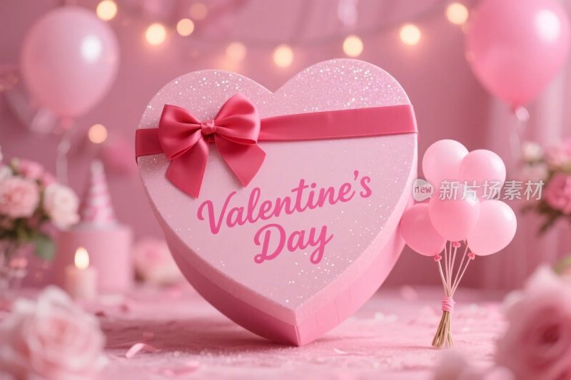 情人节爱心礼盒插画