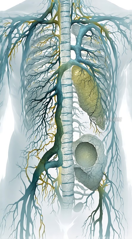 肺部与血管系统解剖图