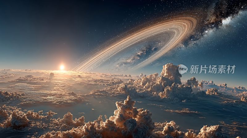 梦幻星空下的云海景象