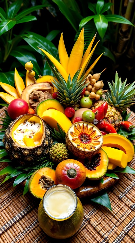 热带水果盛宴色彩缤纷美味诱人
