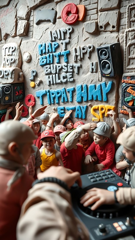 嘻哈派对现场DJ与观众互动热烈