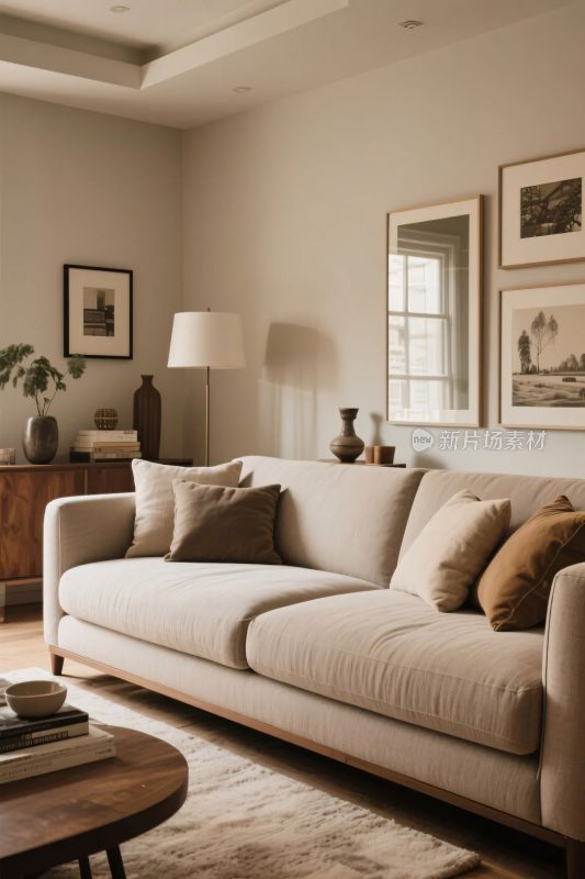 温馨简约风格的室内客厅场景