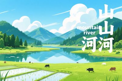 风景插画山水田园 风景插画山水田园