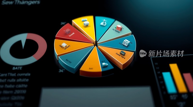 新片场素材多彩数据图表展示