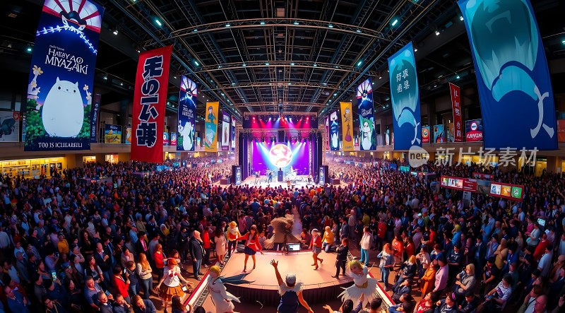 动漫展现场舞台表演精彩纷呈观众热情高涨