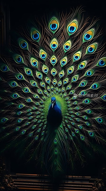 孔雀开屏展华彩