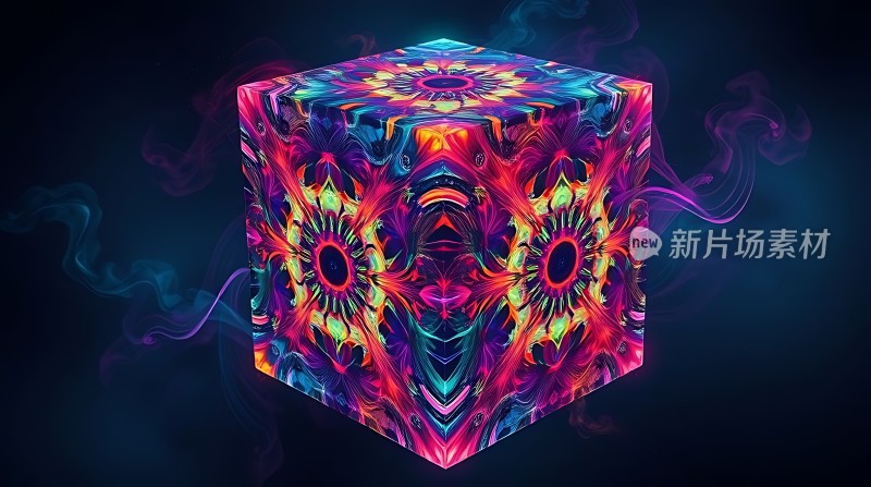 新片场素材炫彩立方体