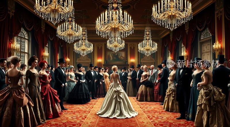 华丽舞会上的白色婚纱