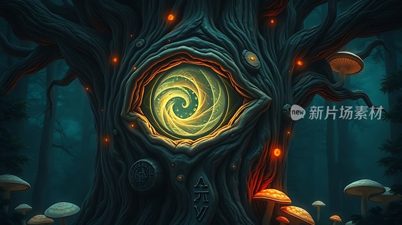 神秘树洞中的漩涡