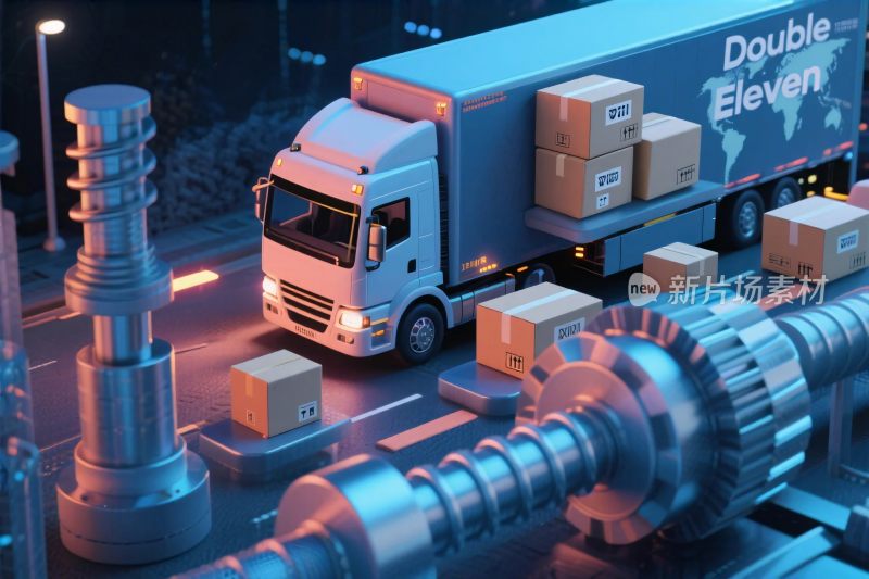 物流运输卡车插画