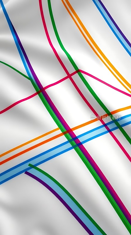 彩色条纹交织的艺术画面