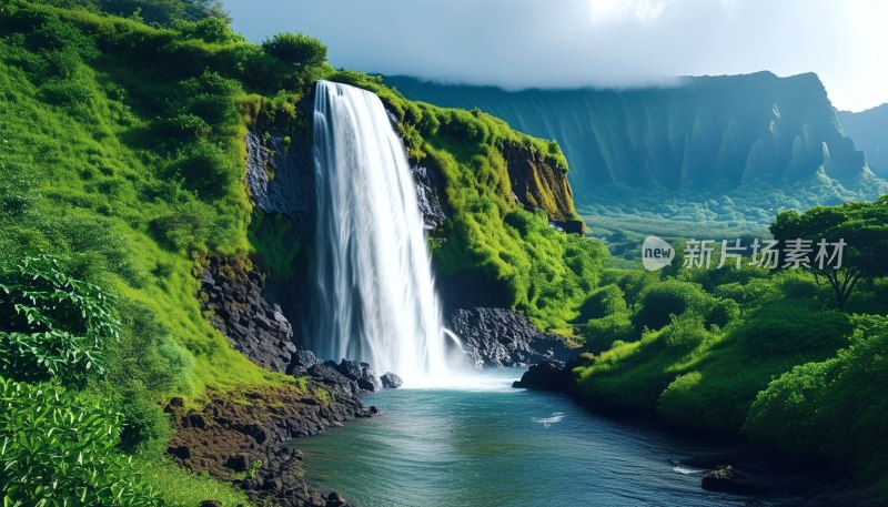 夏威夷瀑布奇观