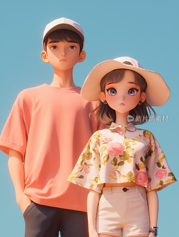 3D卡通夏装时尚男女