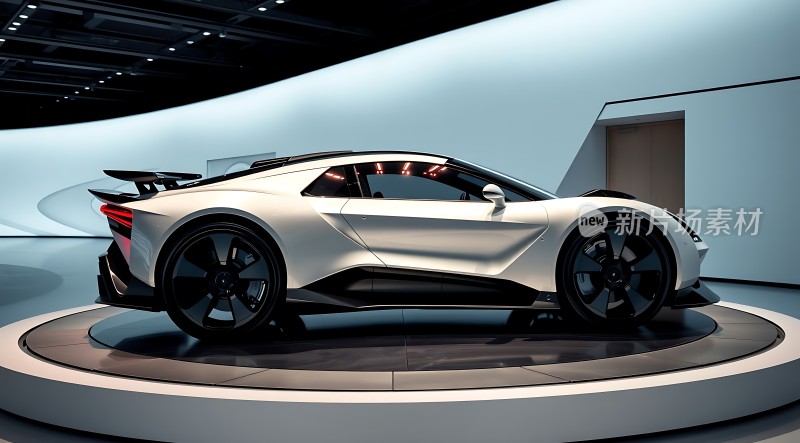 未来座驾白色流线型跑车展示