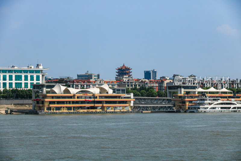 湖北武汉长江江滩沿线风景