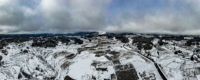 乡村田园冬天雪景