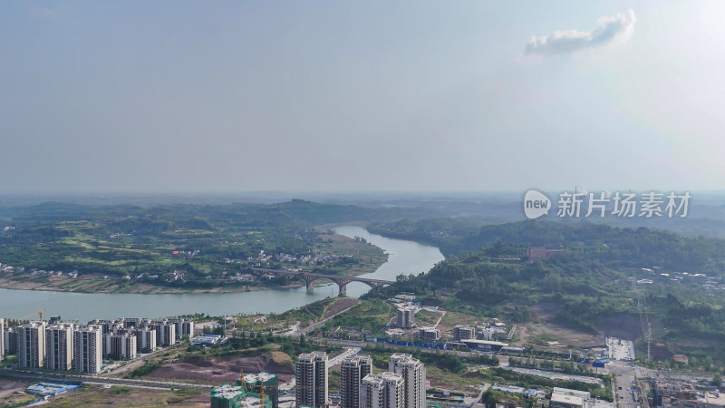 航拍四川内江大景内江城市建设摄影图