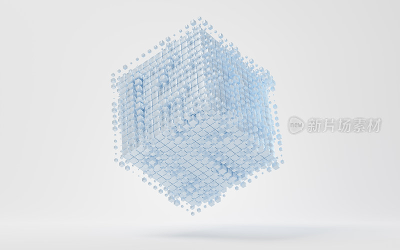 抽象立方体材料3D渲染
