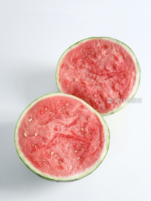 夏天水果西瓜的果肉白底图