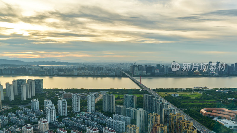 浙江杭州滨江城市风光