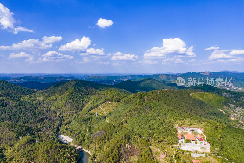 大自然蓝天白云山川城市航拍