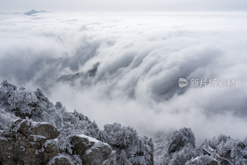 山川大雪云海大气航拍