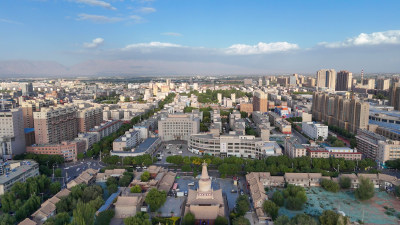 甘肃张掖大佛寺4A景区航拍摄影图