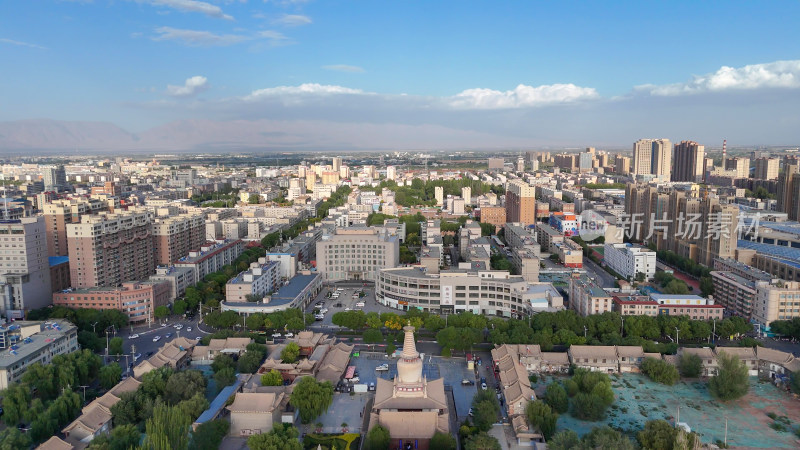 甘肃张掖大佛寺4A景区航拍摄影图