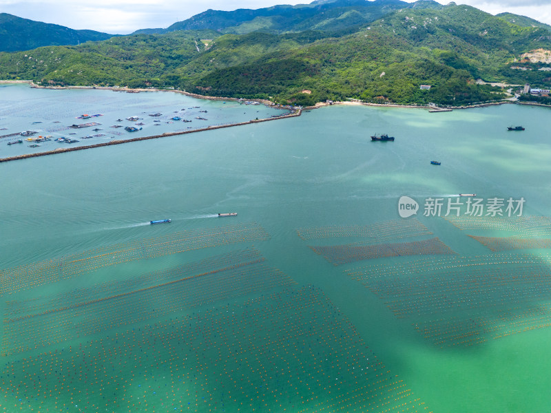 海上海鲜养殖基地航拍图