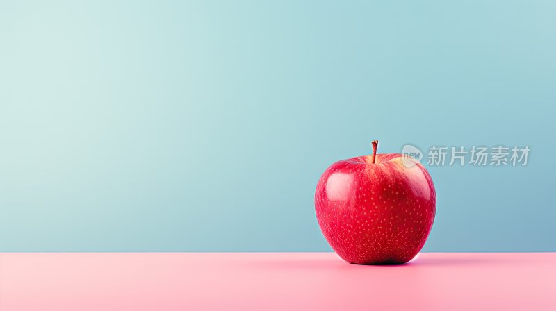 创意水果图片，简约背景上的红苹果