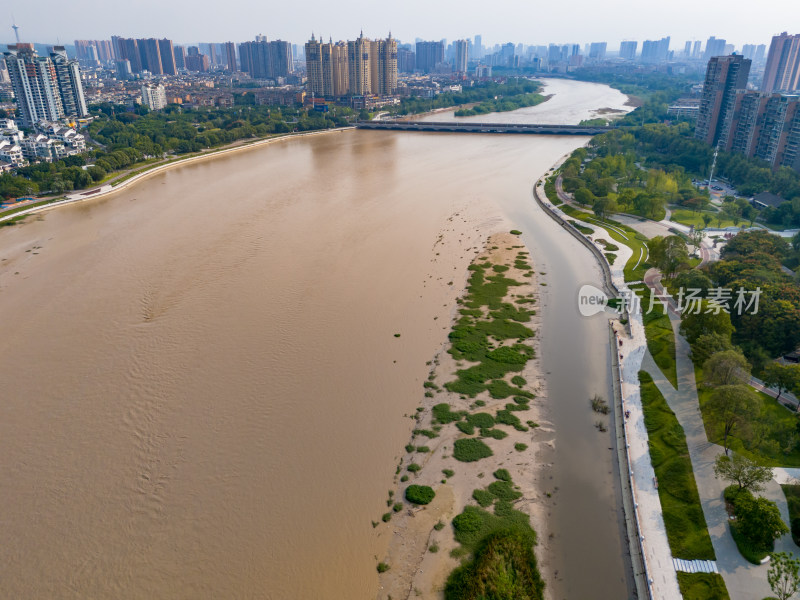 德阳绵远河两岸航拍图