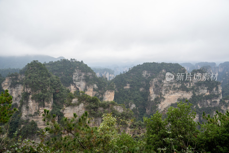 云雾缭绕的张家界奇峰异石景观