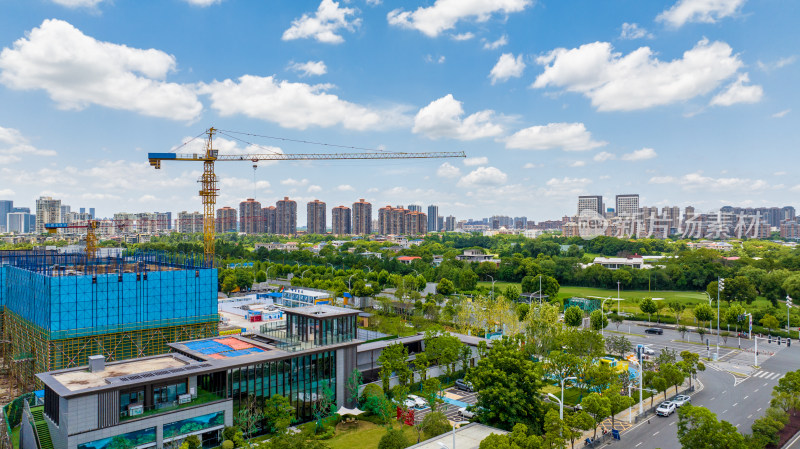 湖北武汉在建房地产开发居民小区建筑工地