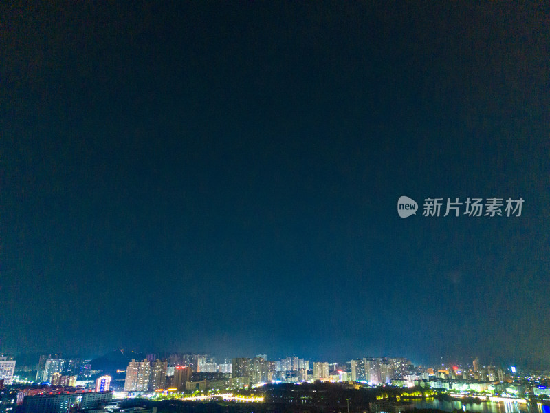 鄂州城市夜景灯光航拍图