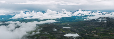 航拍四川理塘格聂山脉全景