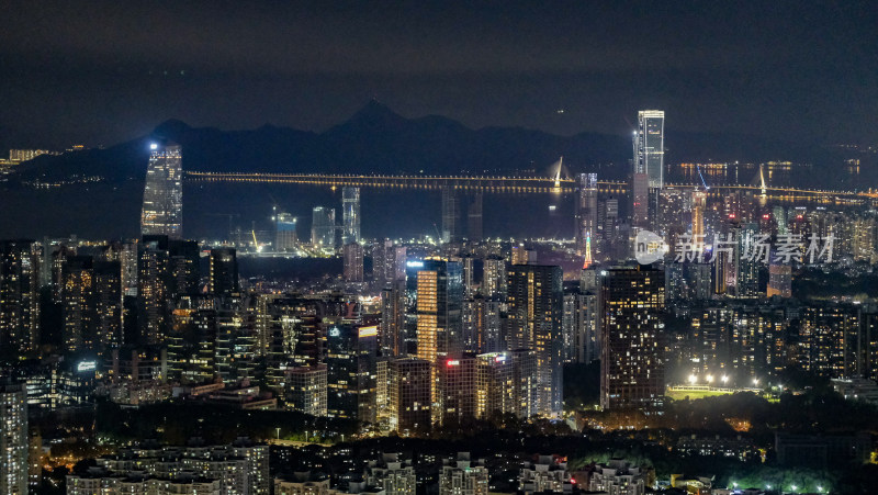 城市夜景鸟瞰全景