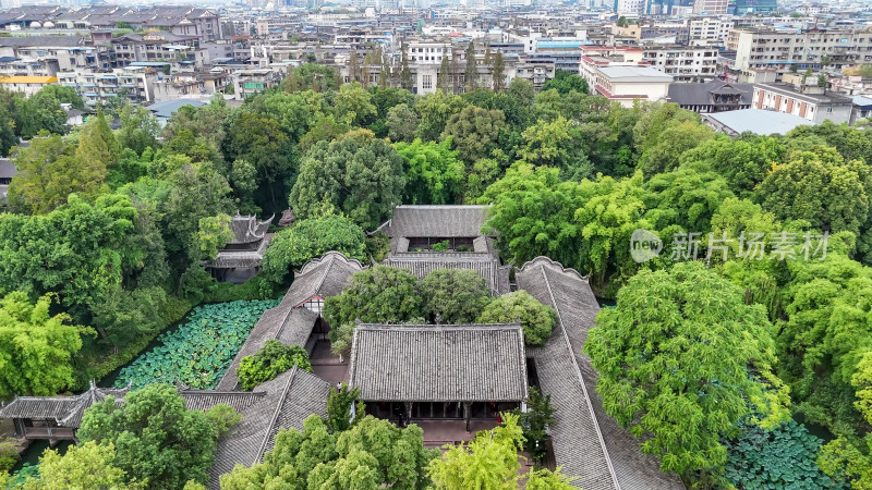 四川眉山三苏祠4A景区航拍图