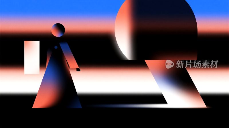 抽象几何图形构成场景