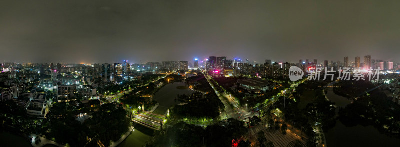 广东佛山城市夜景航拍全景图