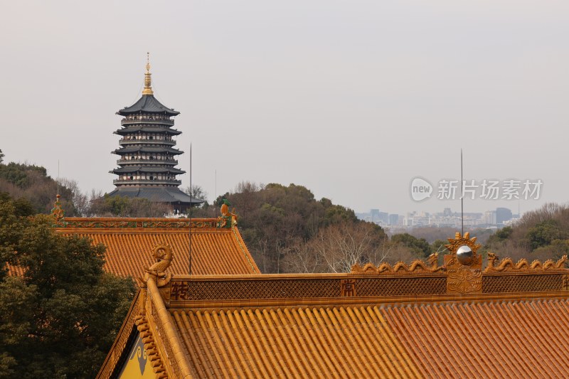 古色古香的传统建筑与古塔景观