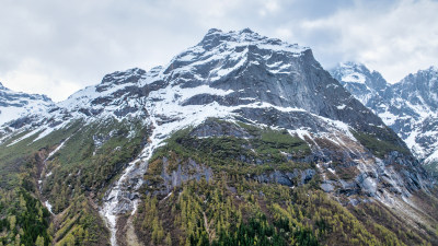 四川阿坝四姑娘山双桥沟景区雪山特写