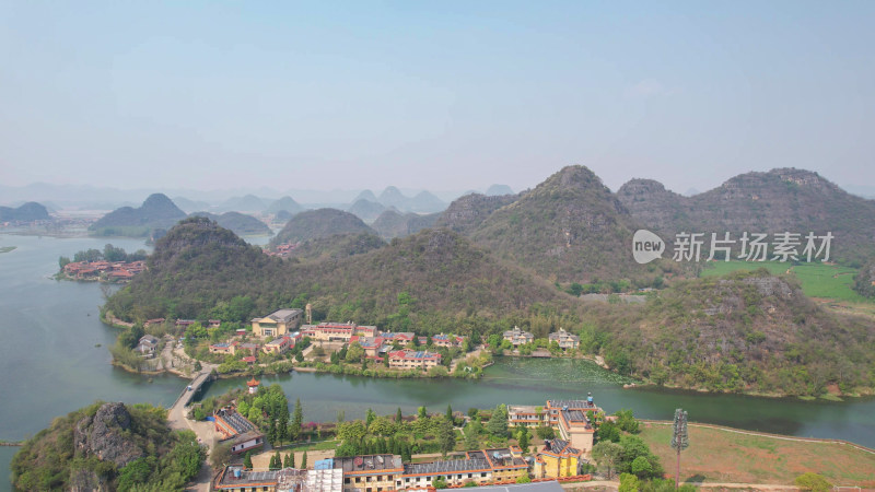 航拍云南文山普者黑5A景区风景