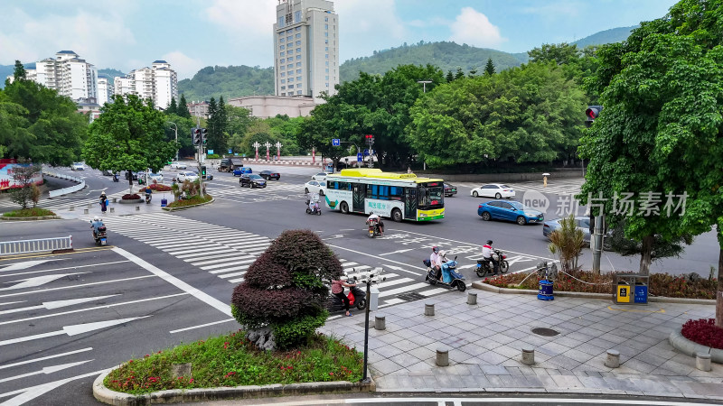 莆田城市大道交通航拍图