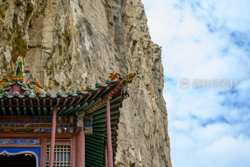 山西省大同市浑源县恒山悬空寺景区风光