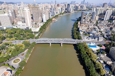 广州海珠广场海珠大桥城市高楼航拍摄影图