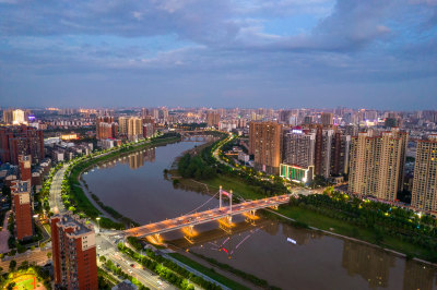 湖南衡阳衡州大道湘江大桥夜景