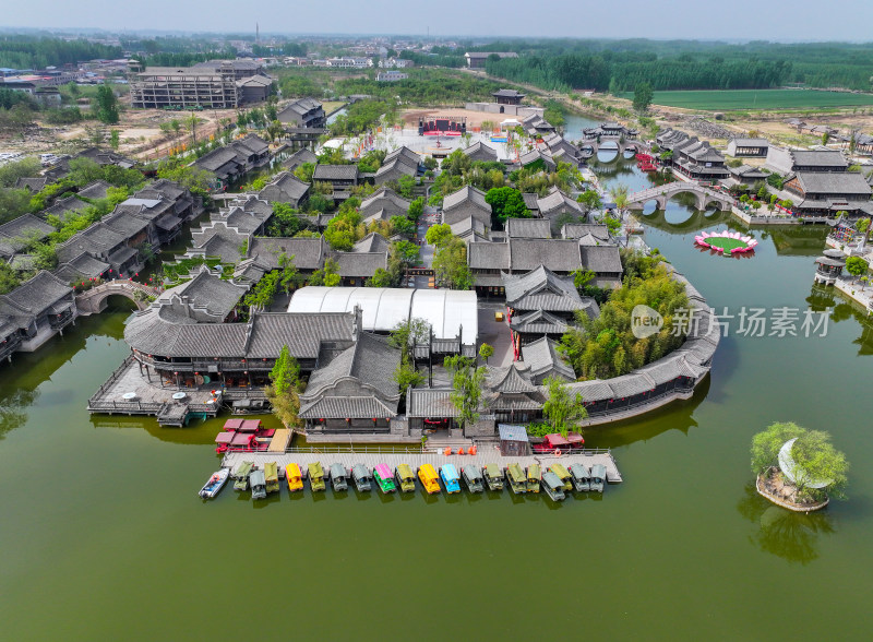 河南省开封市朱仙镇启封故园航拍