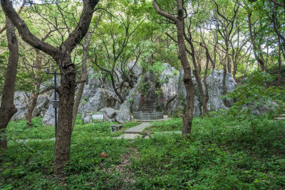 航拍杭州凤凰山景区月岩石灰岩石林