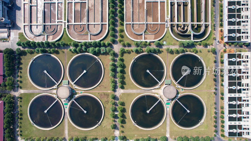 湖南长沙城市污水处理厂航拍图
