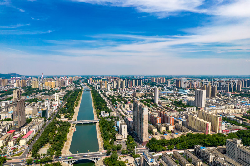 河南平顶山城市大景航拍图